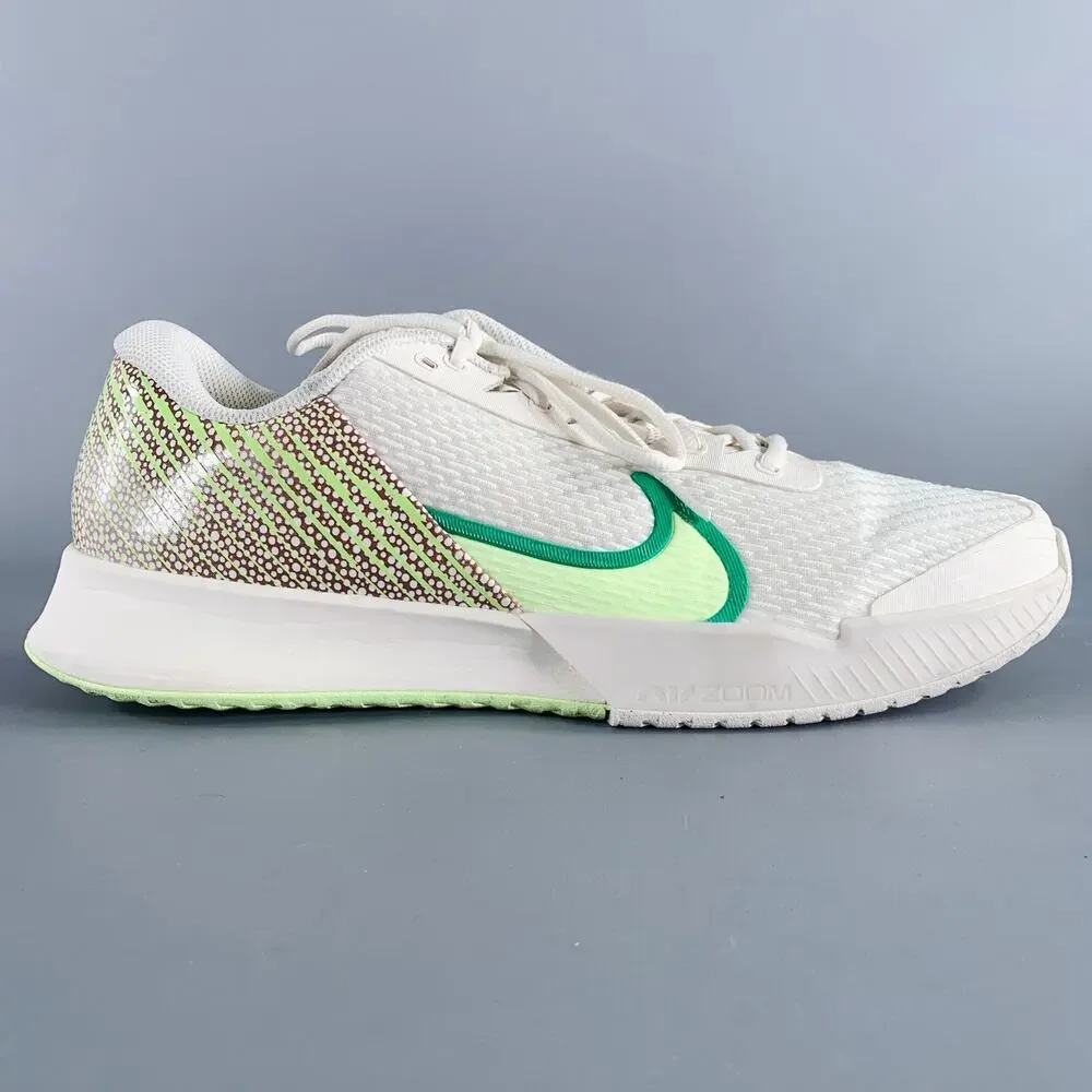 NIKE Size 12 Australian Open Pack White Green Mesh Lace-Up Sneakers